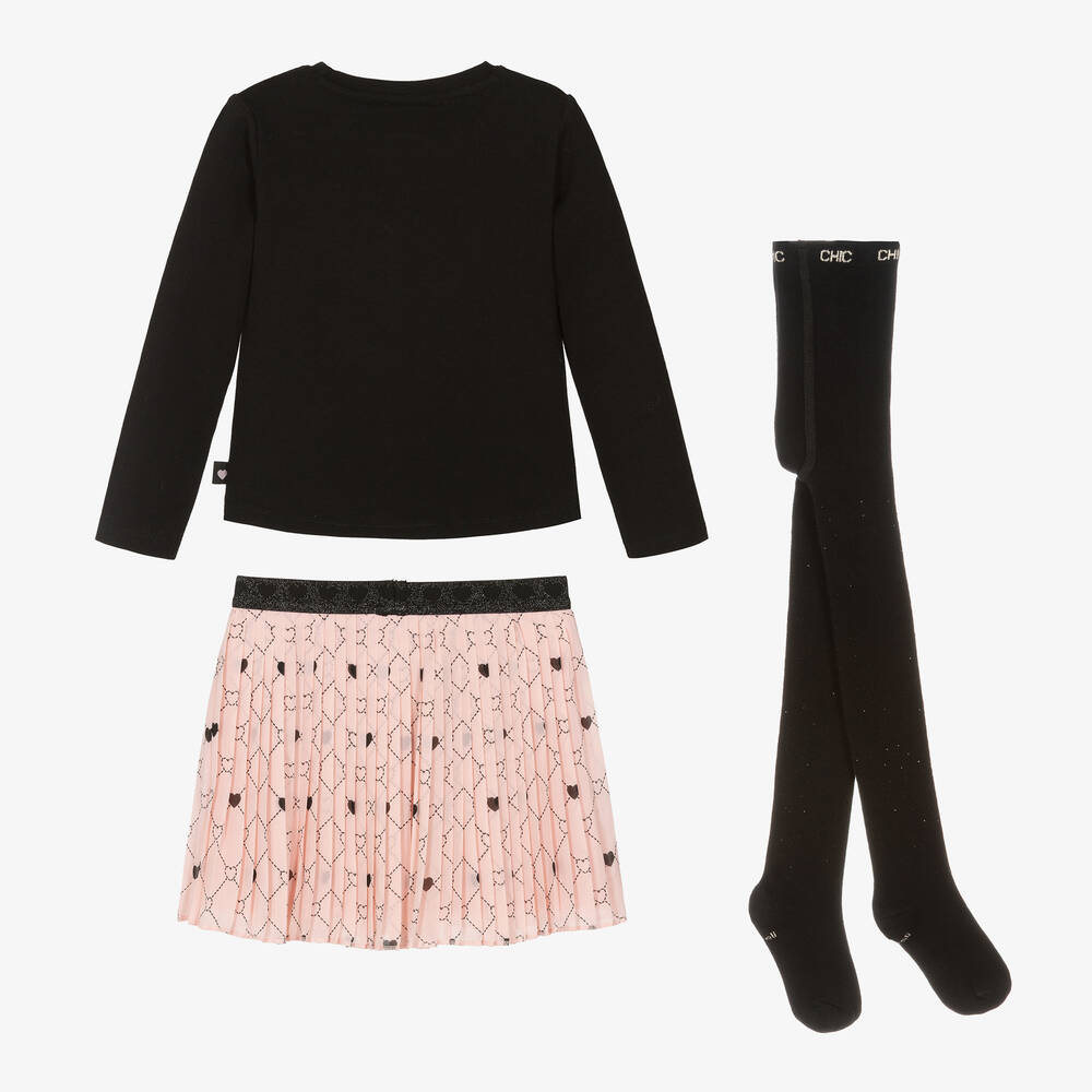 Boboli-Розово-черный комплект с юбкой | Childrensalon Outlet