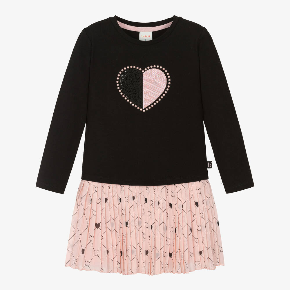 Boboli - Ensemble jupe rose et noir fille | Childrensalon