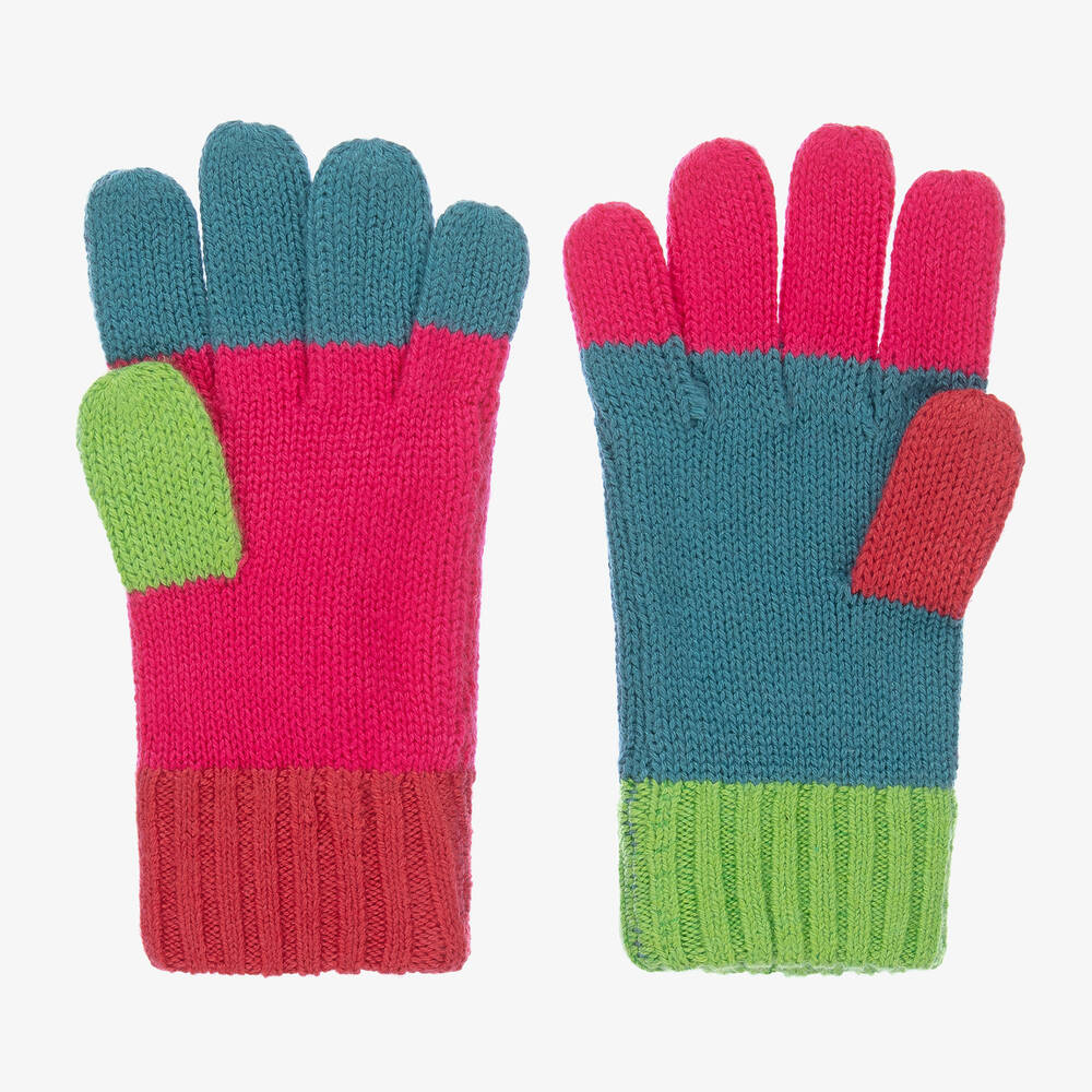 Boboli-Girls Pink & Blue Gloves | Childrensalon Outlet