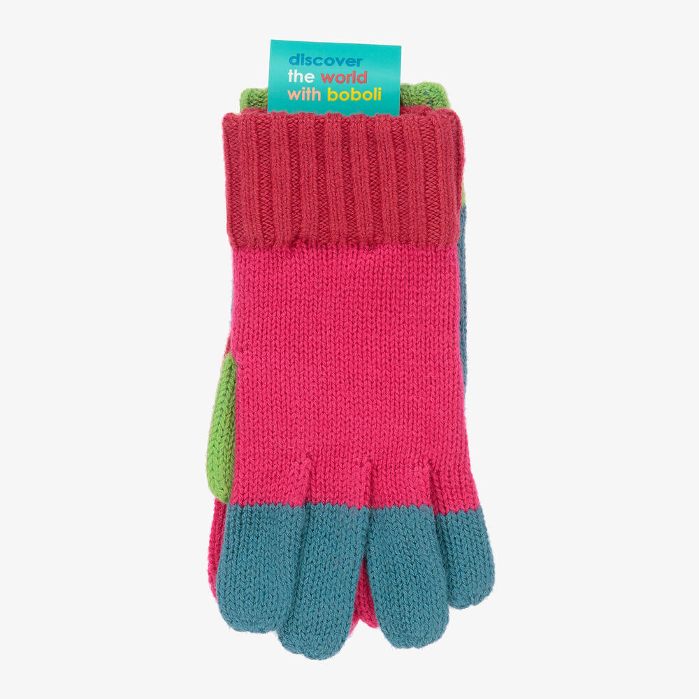 Boboli-Girls Pink & Blue Gloves | Childrensalon Outlet