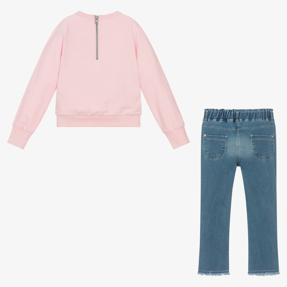 Boboli-Розовый топ и голубые брюки | Childrensalon Outlet