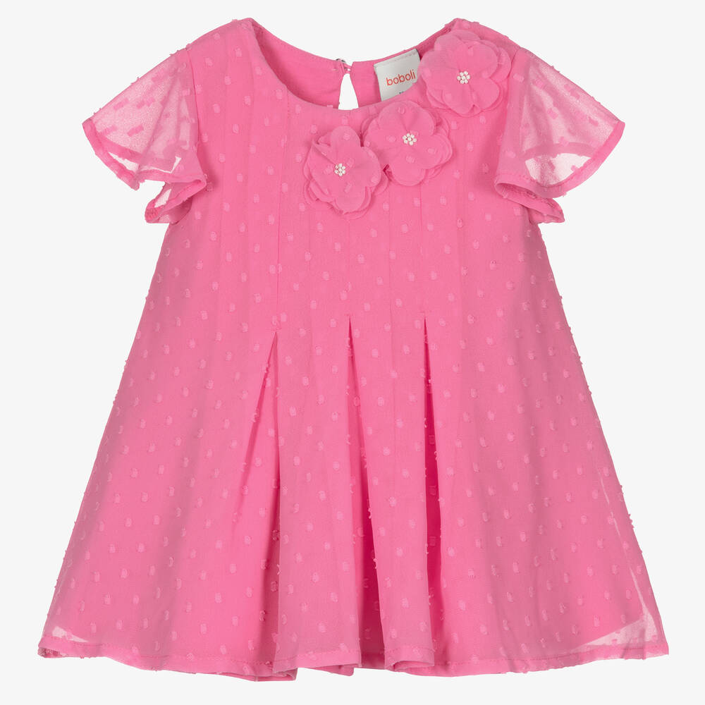 Boboli - Robe rose en mousseline fille | Childrensalon