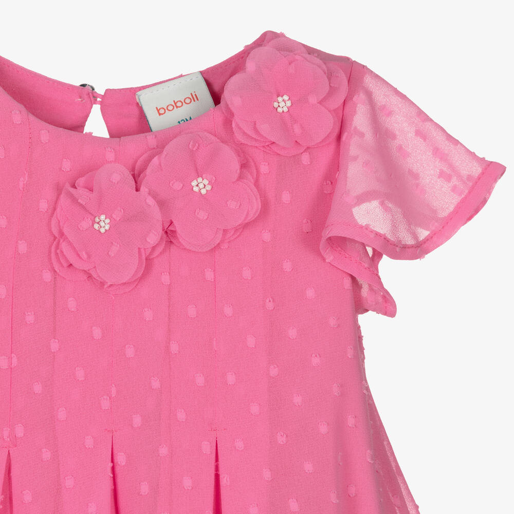 Boboli-Girls Pink Chiffon Dress | Childrensalon Outlet