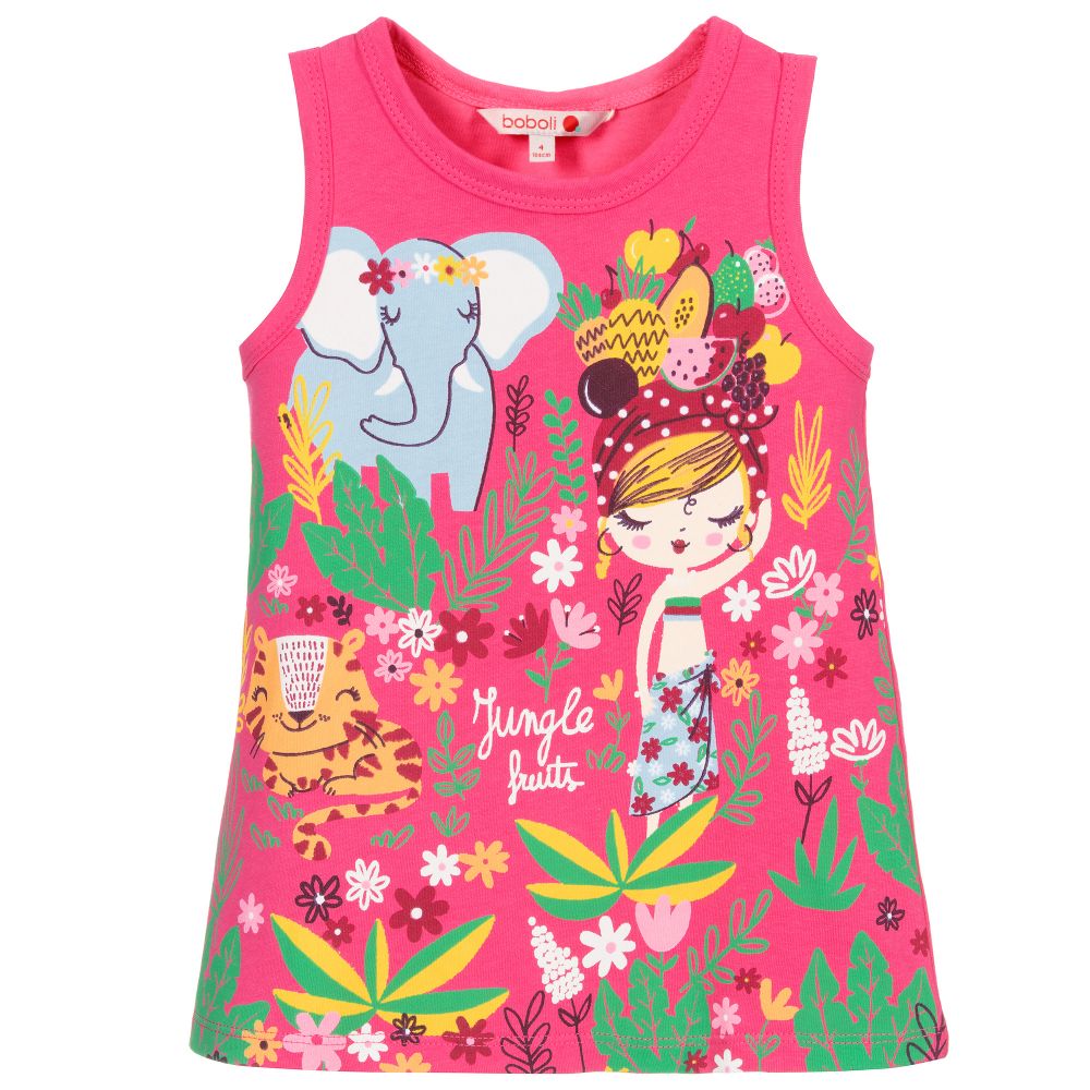 Boboli - Girls Pink Cotton Dress | Childrensalon
