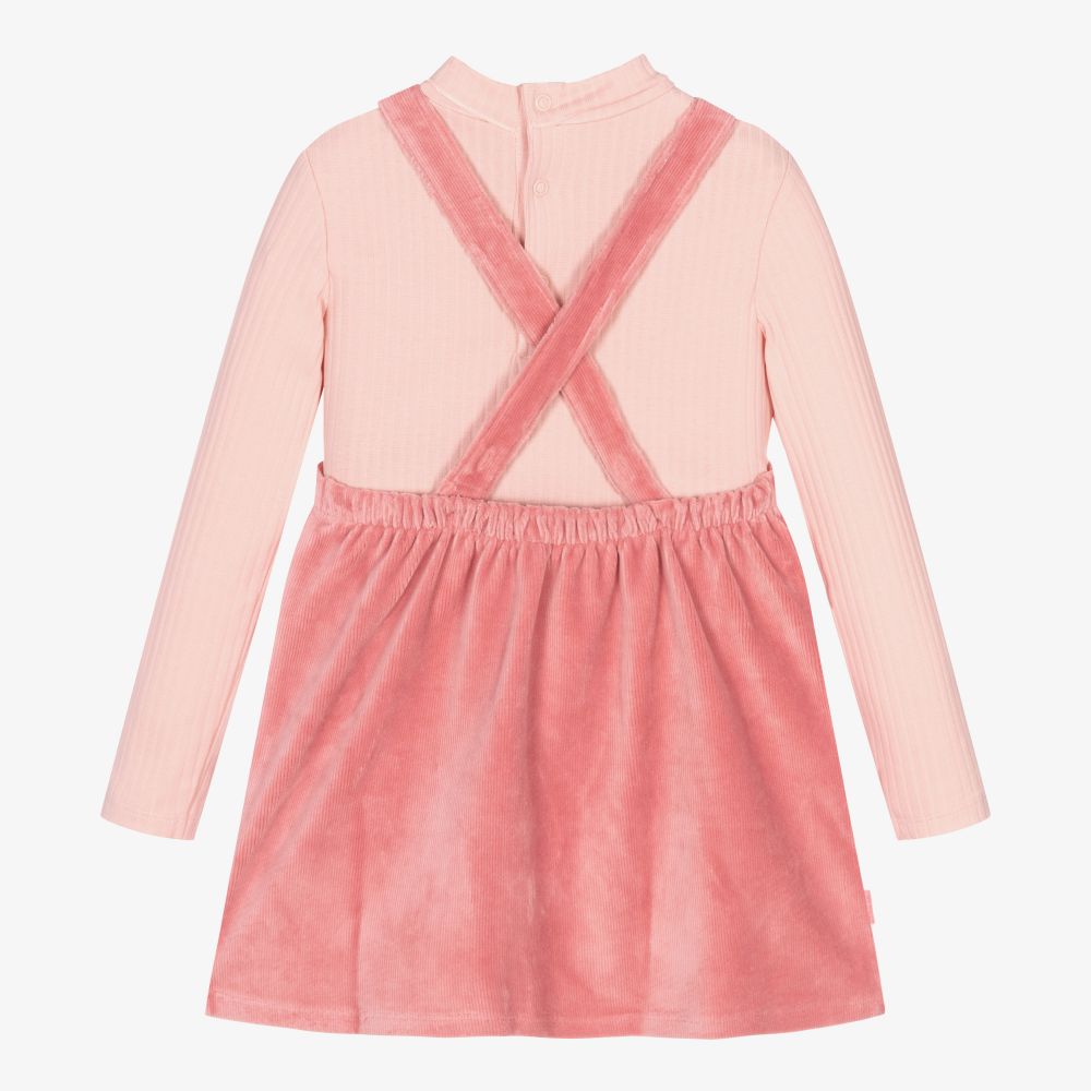 Boboli-طقم فستان قطن جيرسي لون زهري | Childrensalon Outlet