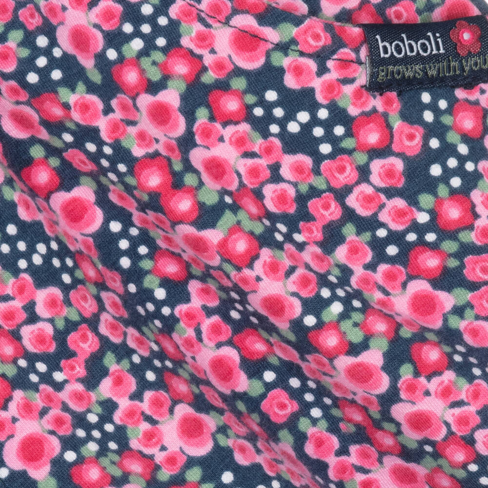 Boboli-Girls Pink Cotton Floral Playsuit | Childrensalon Outlet
