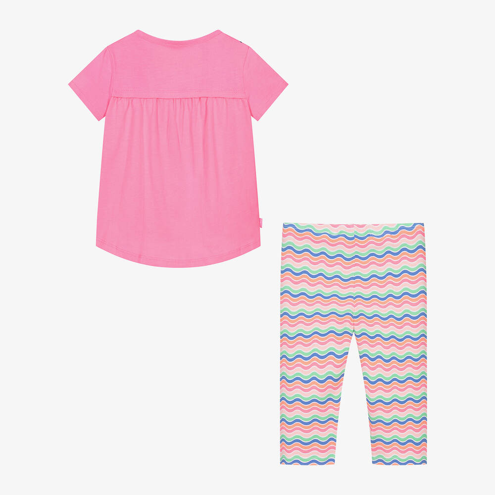 Boboli-Girls Pink Cotton Top & Leggings Set | Childrensalon Outlet