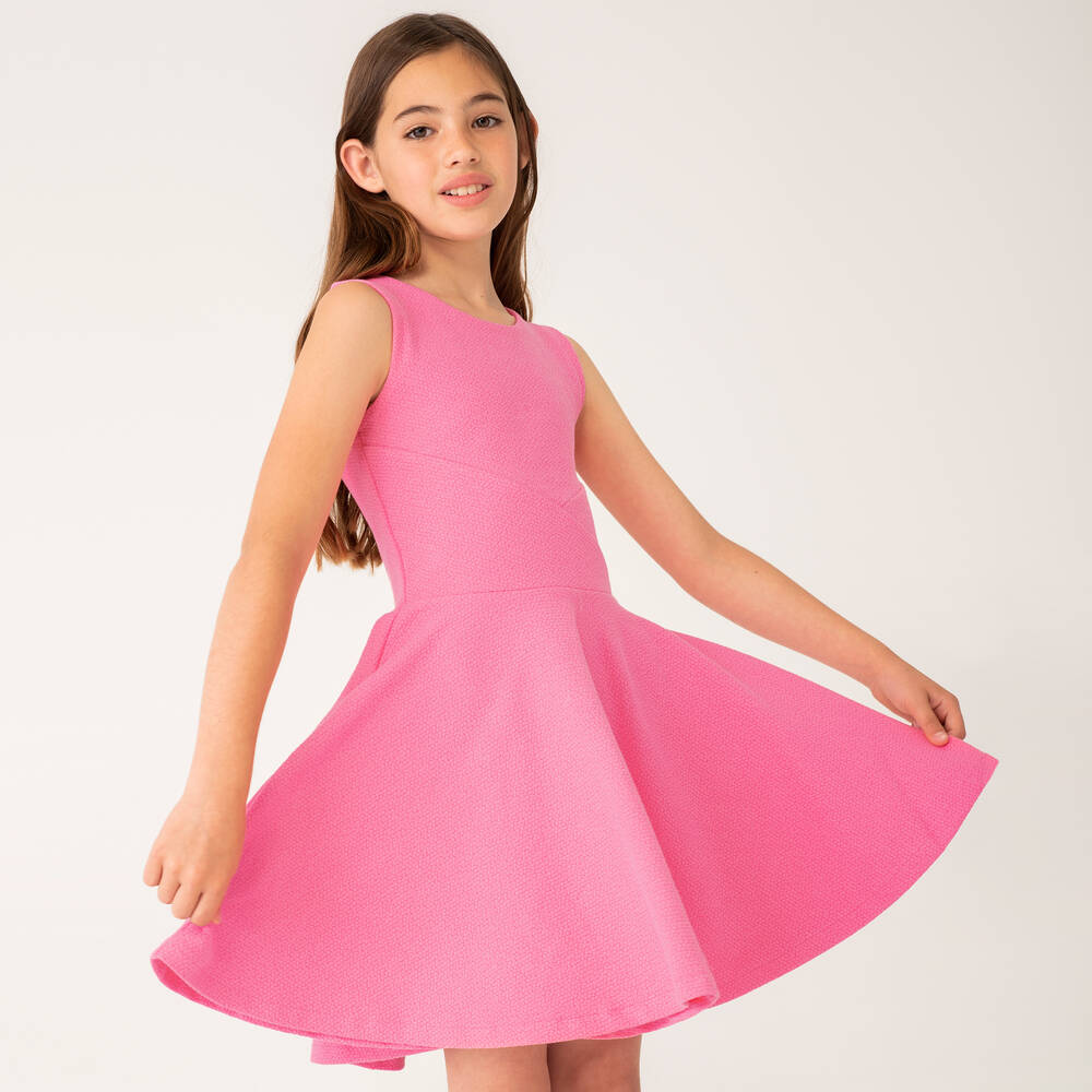 Boboli-Girls Pink Cut-Out Back Dress | Childrensalon Outlet