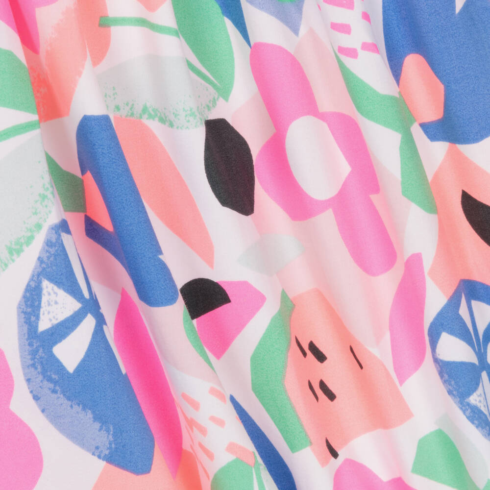 Boboli-Girls Pink Floral Cotton Dress | Childrensalon Outlet