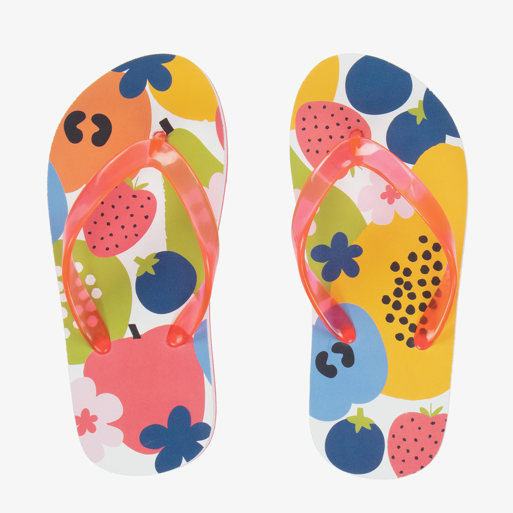 Boboli - Girls Pink Fruity Flip-Flops | Childrensalon