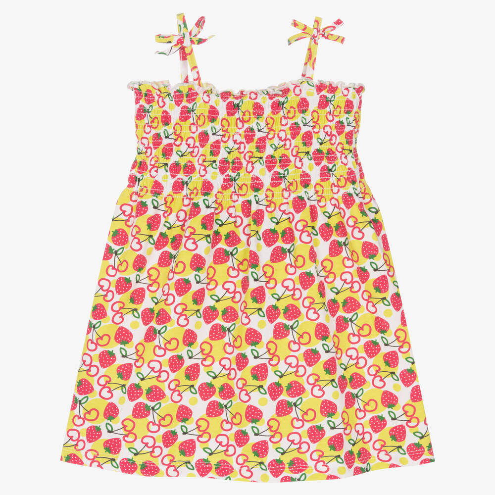 Boboli-طقم فستان شاطيء قطن لون أخضر وزهري | Childrensalon Outlet