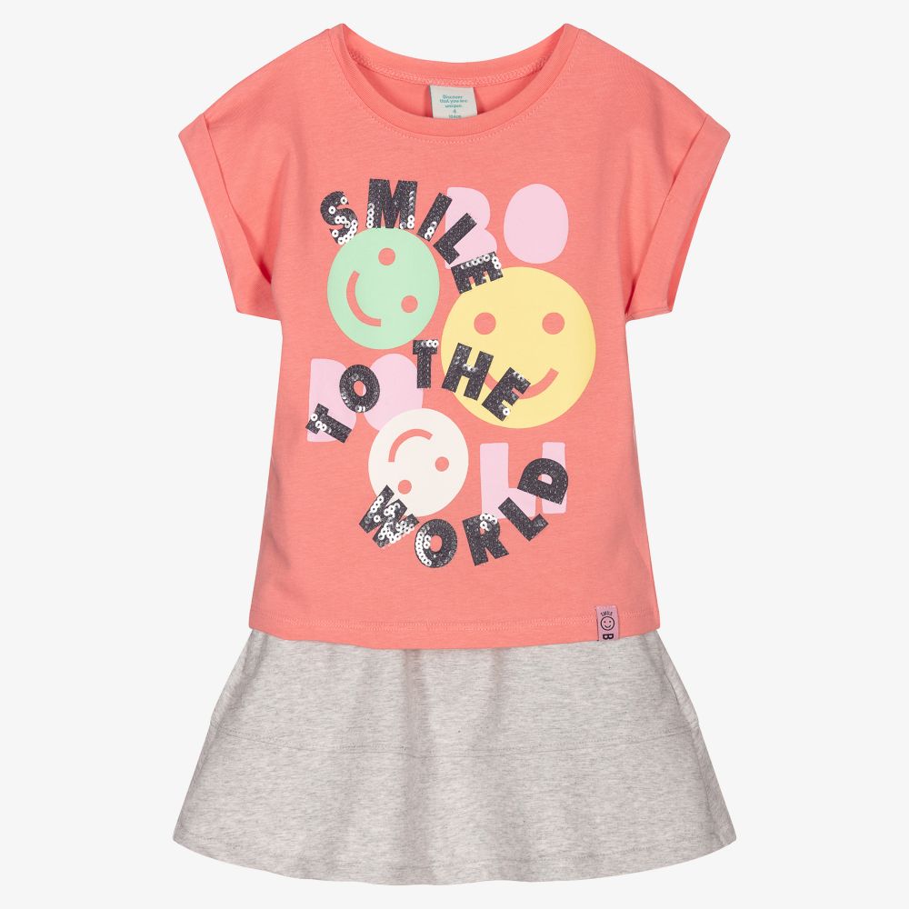 Boboli - Girls Pink & Grey Skirt Set | Childrensalon