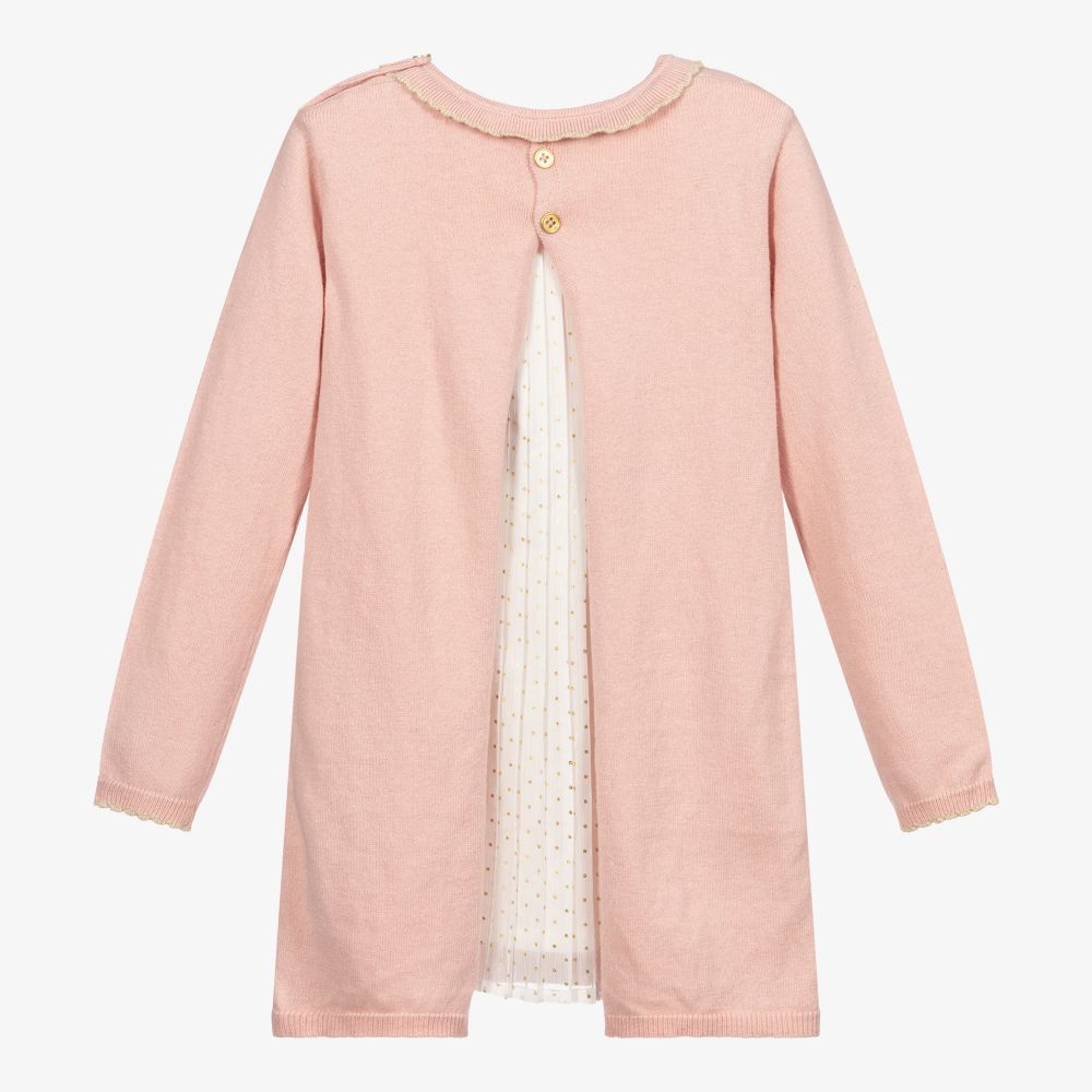 Boboli-فستان قطن محبوك لون زهري | Childrensalon Outlet