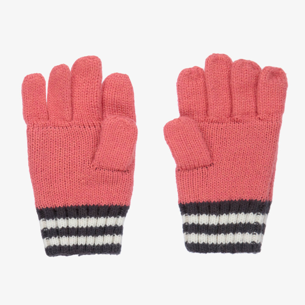 Boboli-Girls Pink Knitted Heart Gloves | Childrensalon Outlet