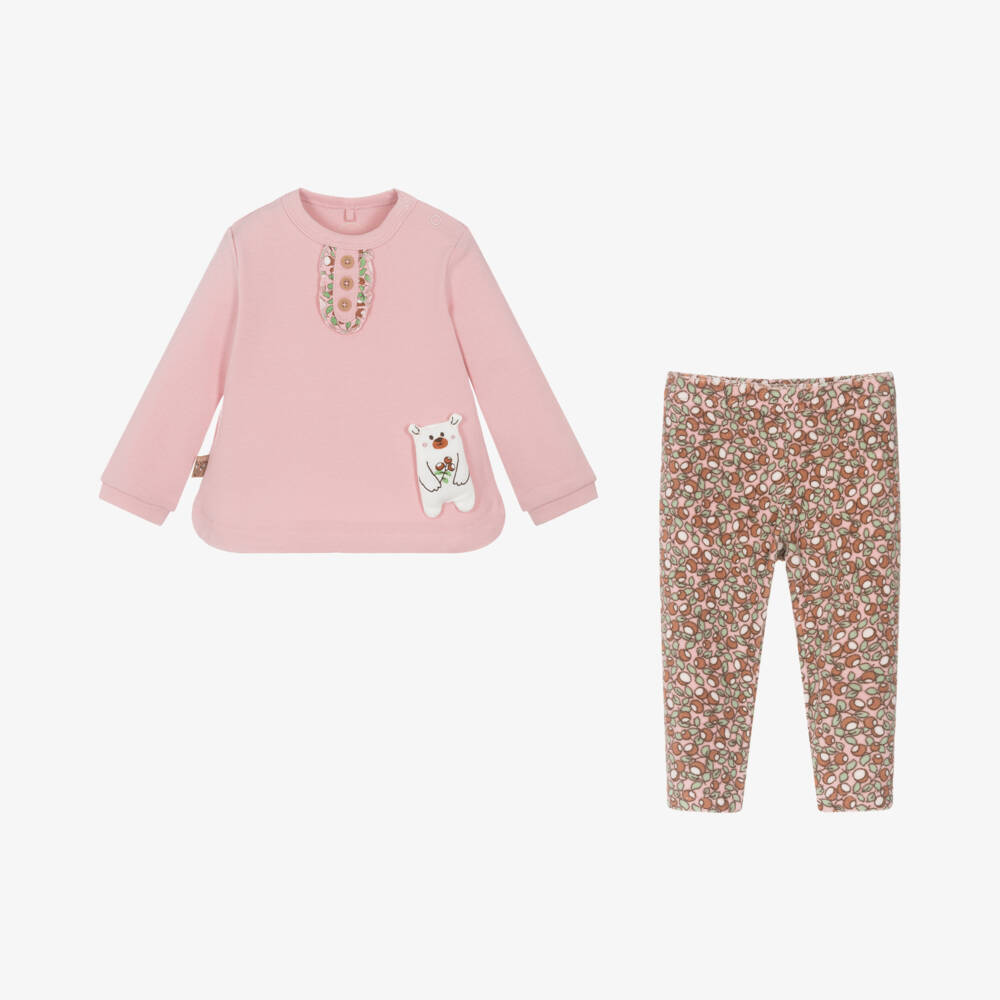 Boboli-Girls Pink Leggings Outfit Set | Childrensalon Outlet