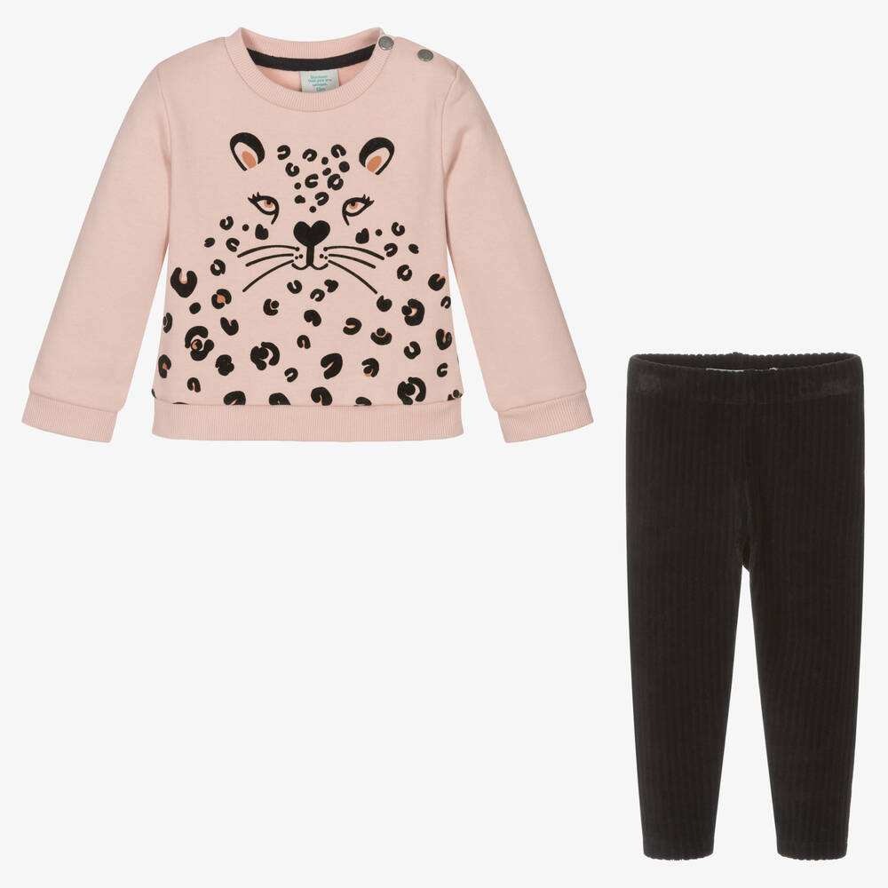 Boboli-Girls Pink Leopard Leggings Set | Childrensalon Outlet
