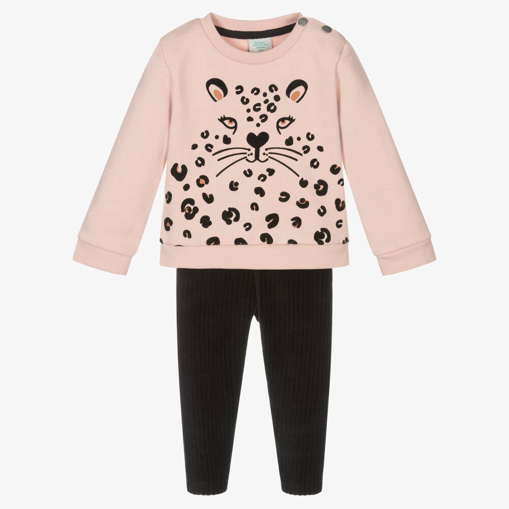 Boboli - Розовый свитер с леопардом и легинсы для девочек | Childrensalon