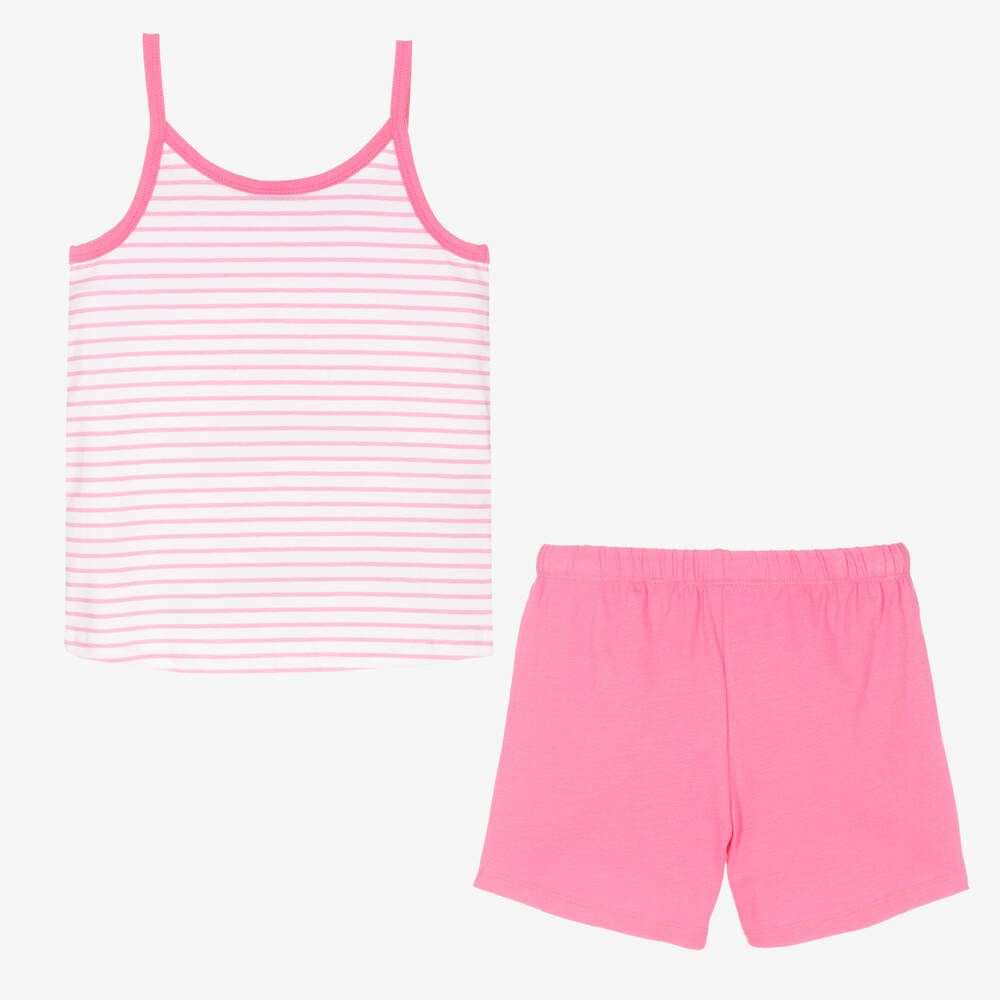 Boboli-Короткая розовая пижама из хлопка в полоску | Childrensalon Outlet