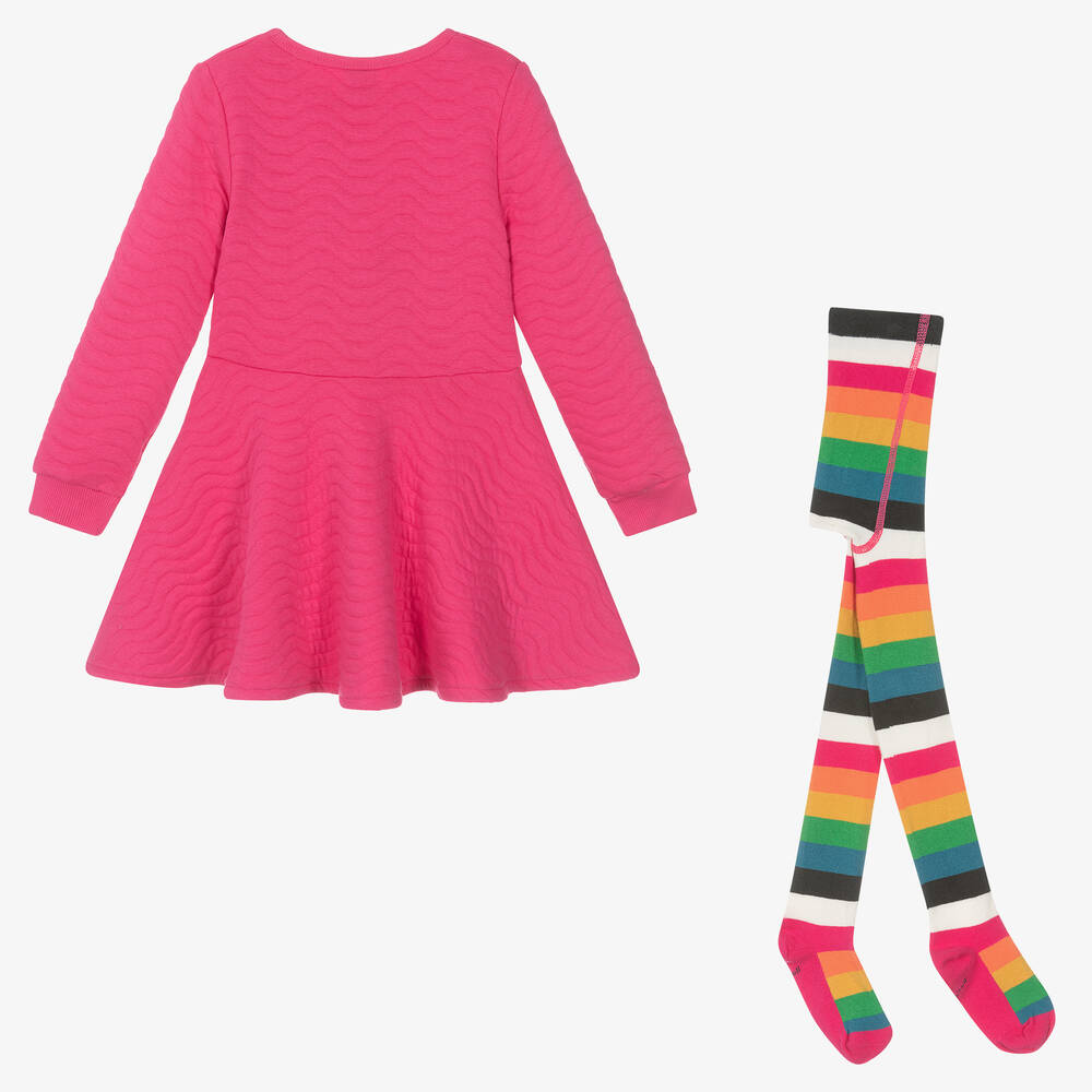 Boboli-Girls Pink Striped Dress Set | Childrensalon Outlet