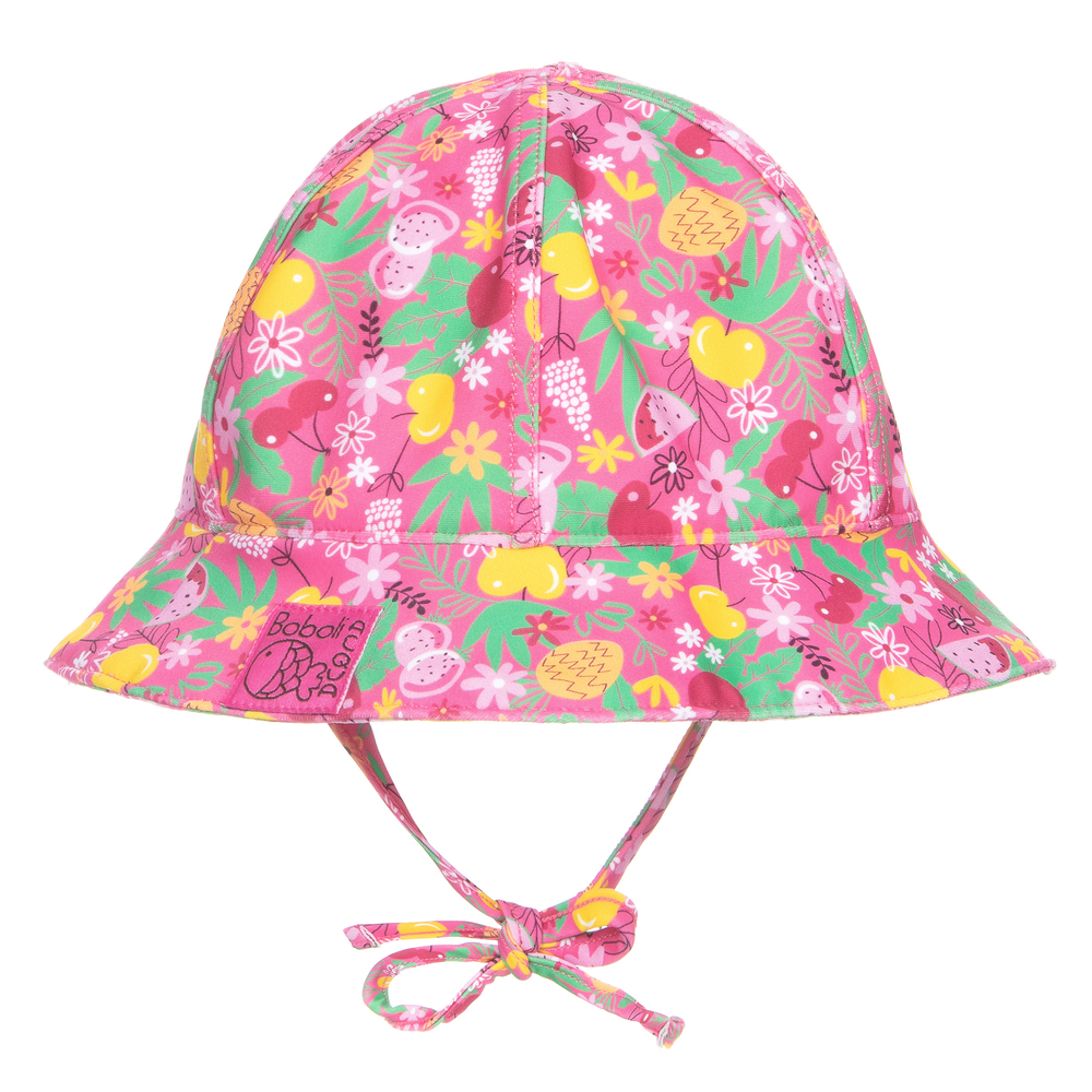 Boboli - قبعة نايلون لون زهري بطبعة ملونة للبنات  | Childrensalon