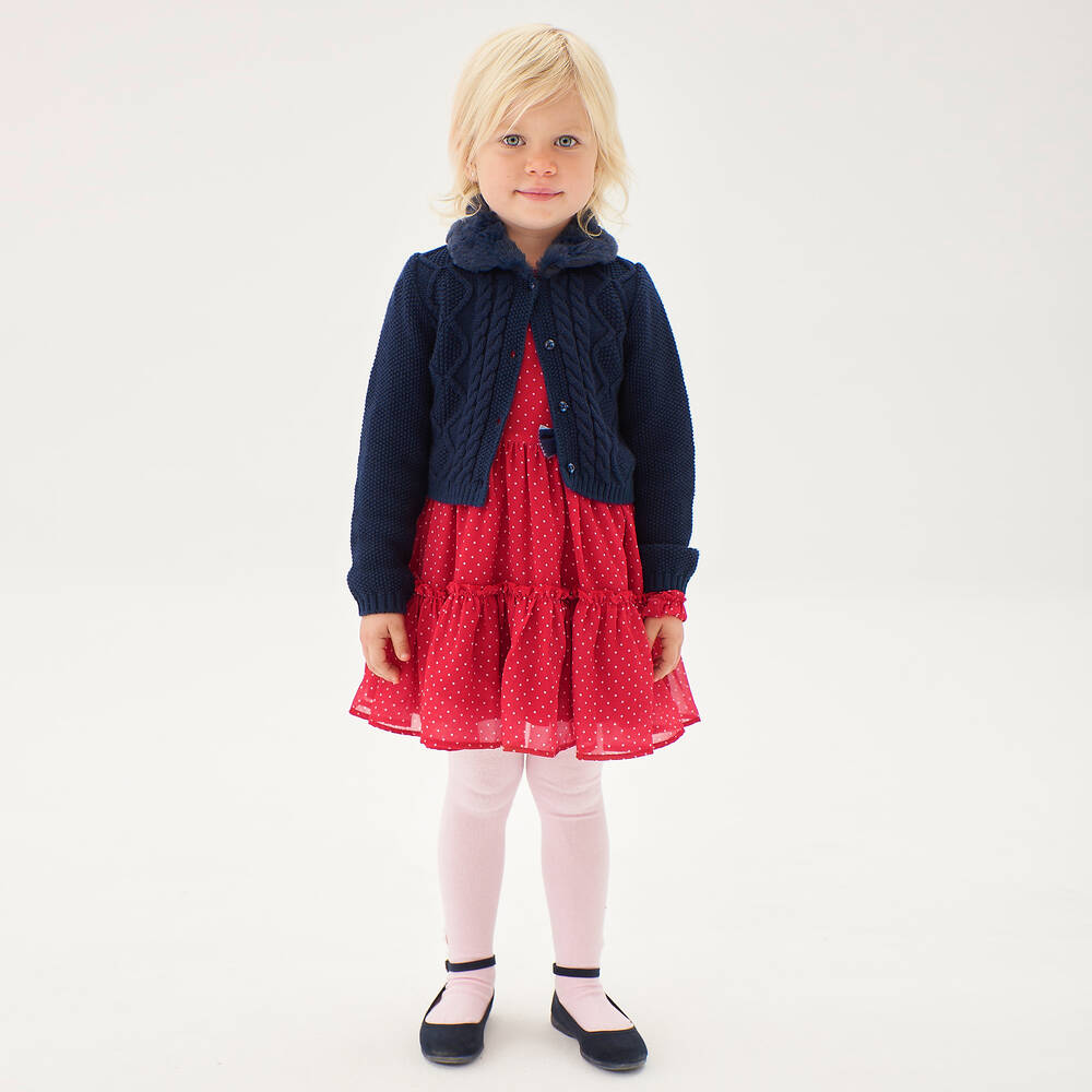 Boboli-Красное шифоновое платье в горошек | Childrensalon Outlet