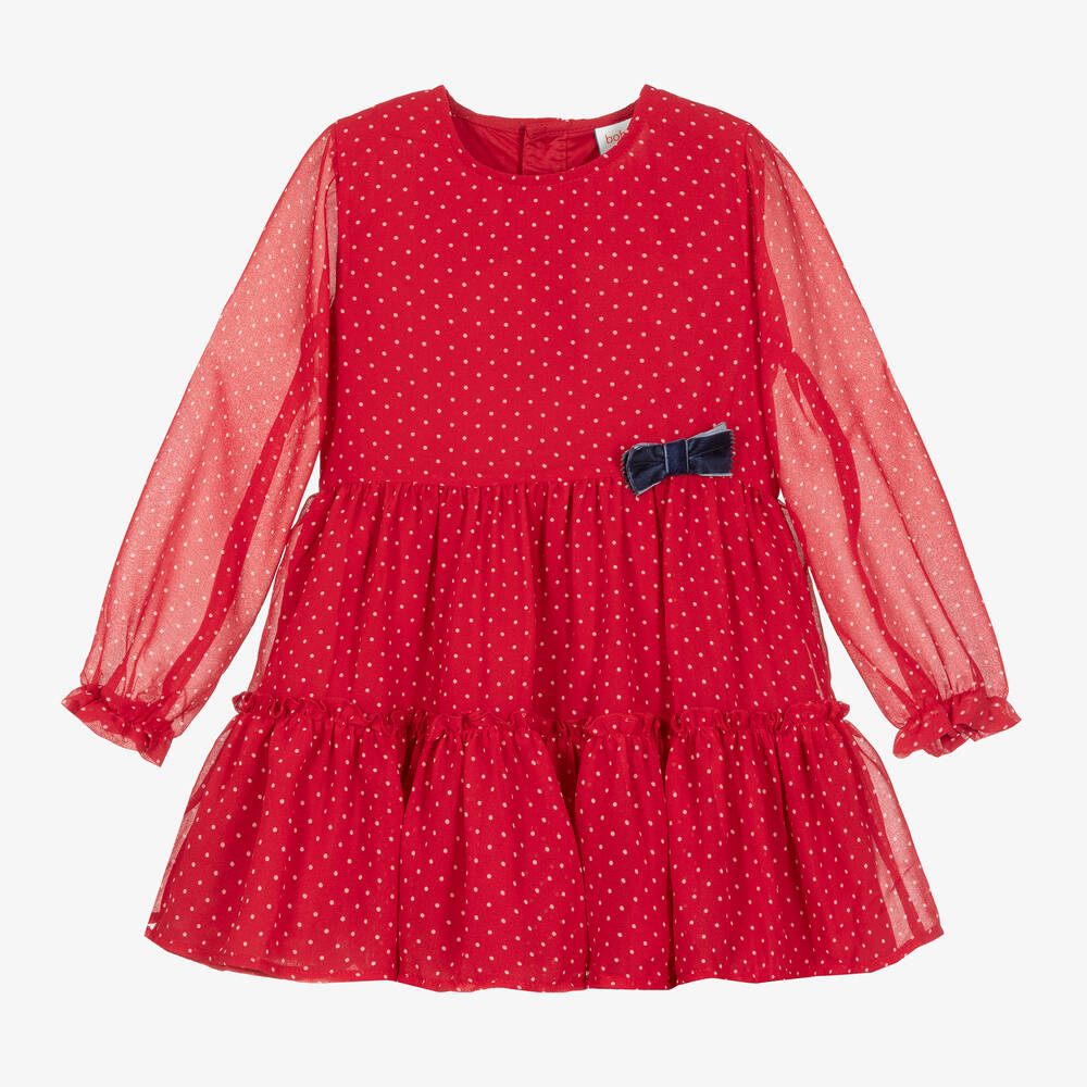 Boboli - Robe à pois rouge Fille | Childrensalon