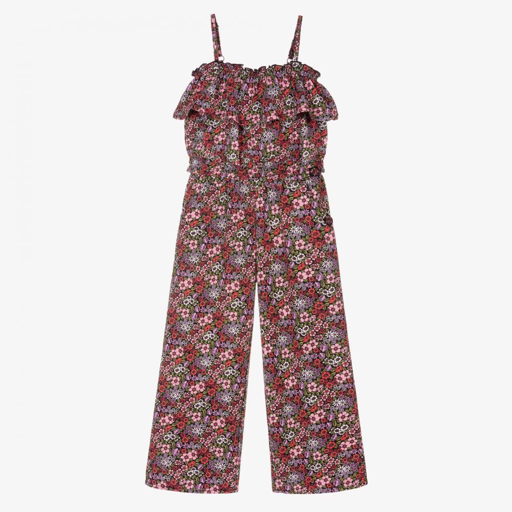 Boboli - Ensemble pantalon rouge à fleurs Fille | Childrensalon