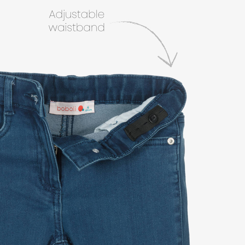 Boboli-Girls Sky Blue Flared Denim Pants | Childrensalon Outlet