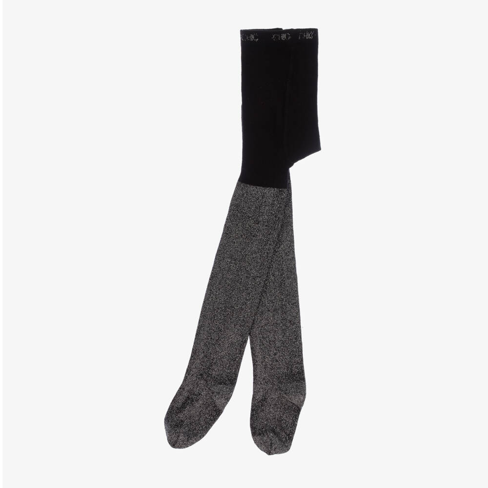 Boboli-Girls Sparkling Black Cotton Tights | Childrensalon Outlet