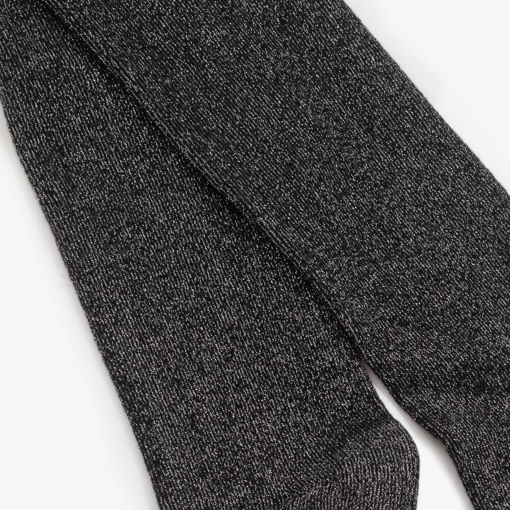 Boboli-Girls Sparkling Black Cotton Tights | Childrensalon Outlet