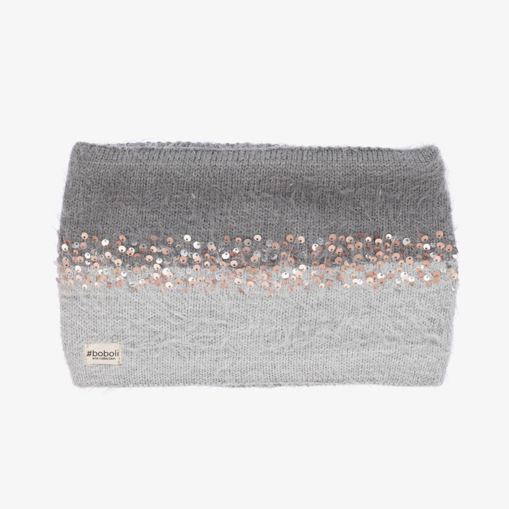 Boboli-Girls Sparkling Grey Knit Snood | Childrensalon Outlet