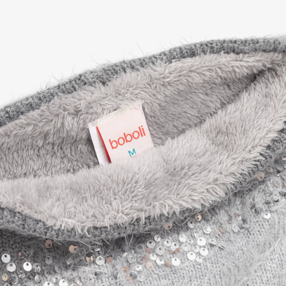 Boboli-Girls Sparkling Grey Knit Snood | Childrensalon Outlet