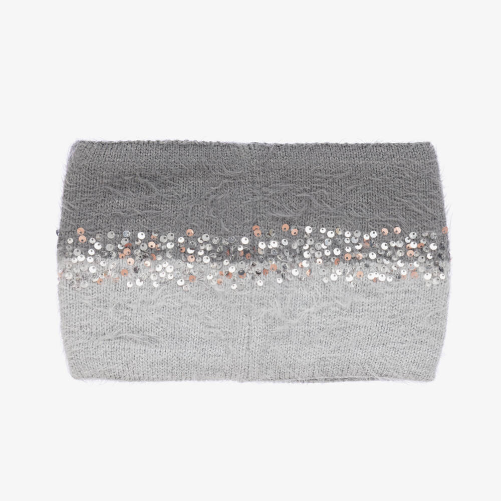 Boboli-Girls Sparkling Grey Knit Snood | Childrensalon Outlet