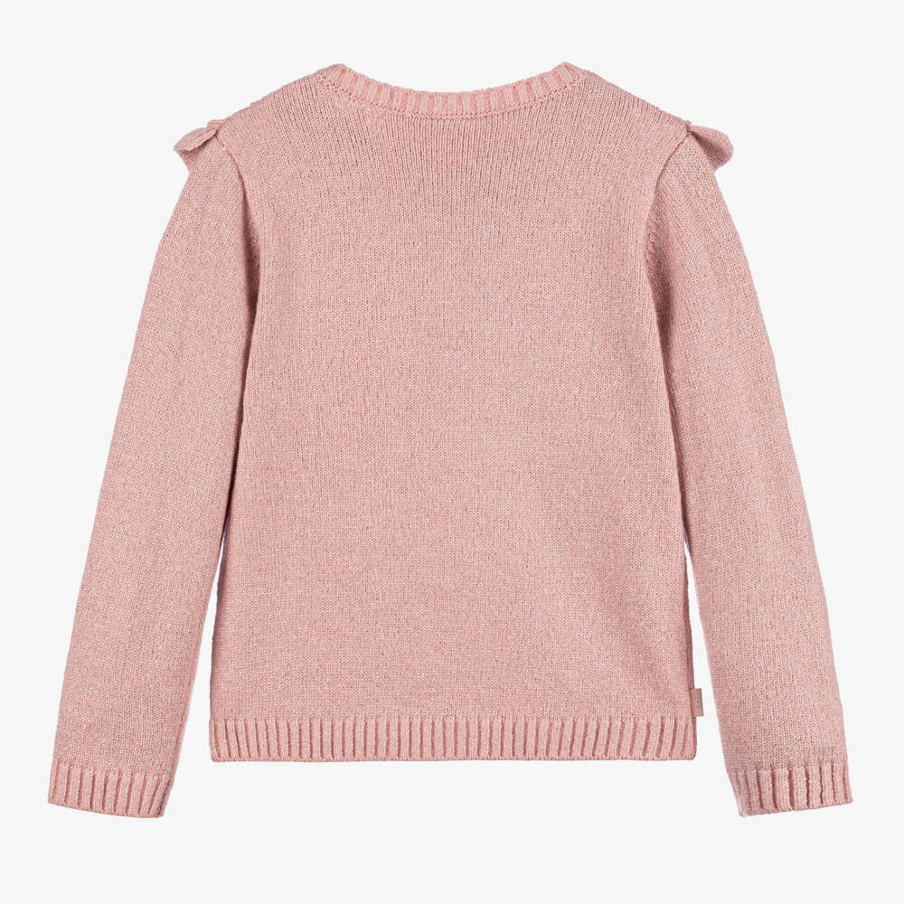 Boboli-Girls Sparkling Pink Knit Jumper | Childrensalon Outlet