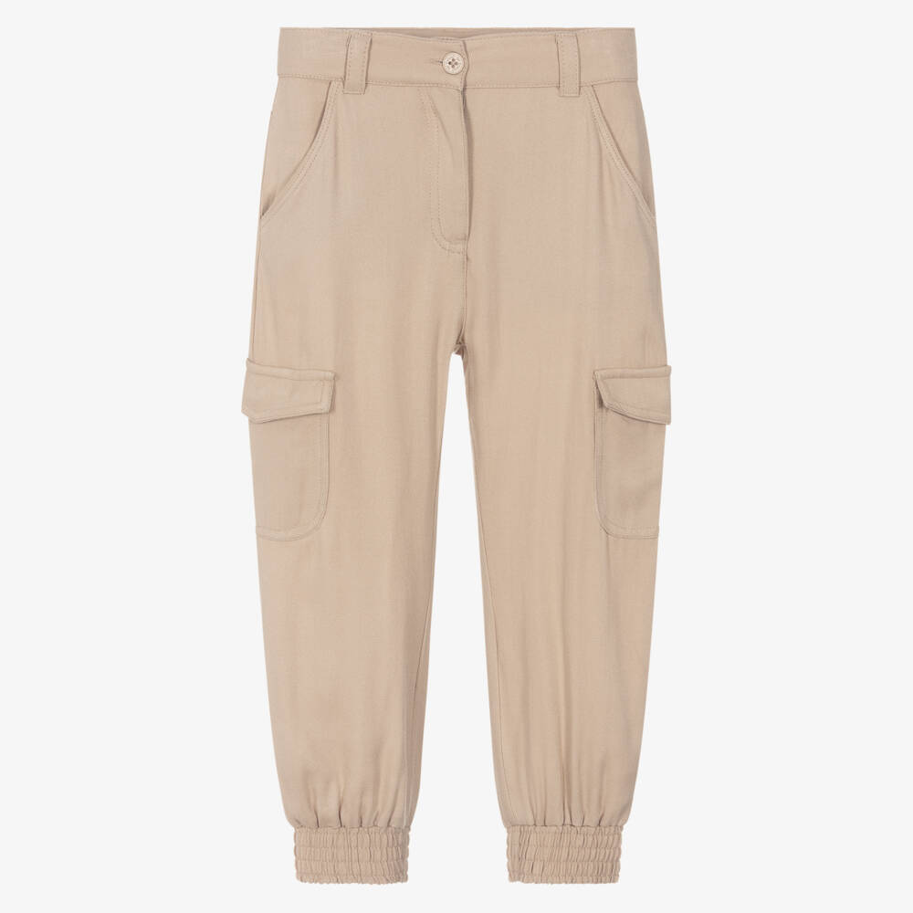 Boboli-Girls Stylish Beige Cargo Pants | Childrensalon Outlet