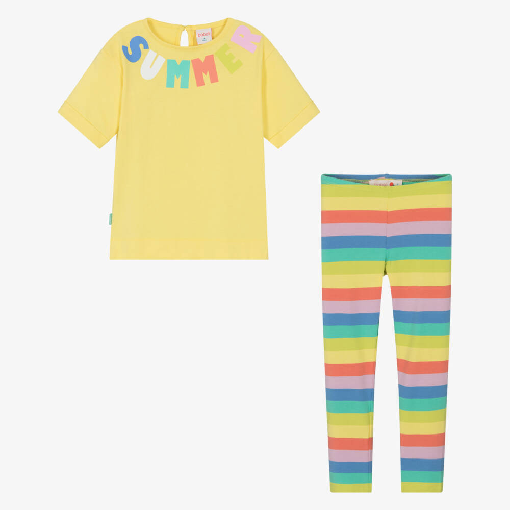 Boboli-Girls Sunny Cotton Leggings Ensemble | Childrensalon Outlet