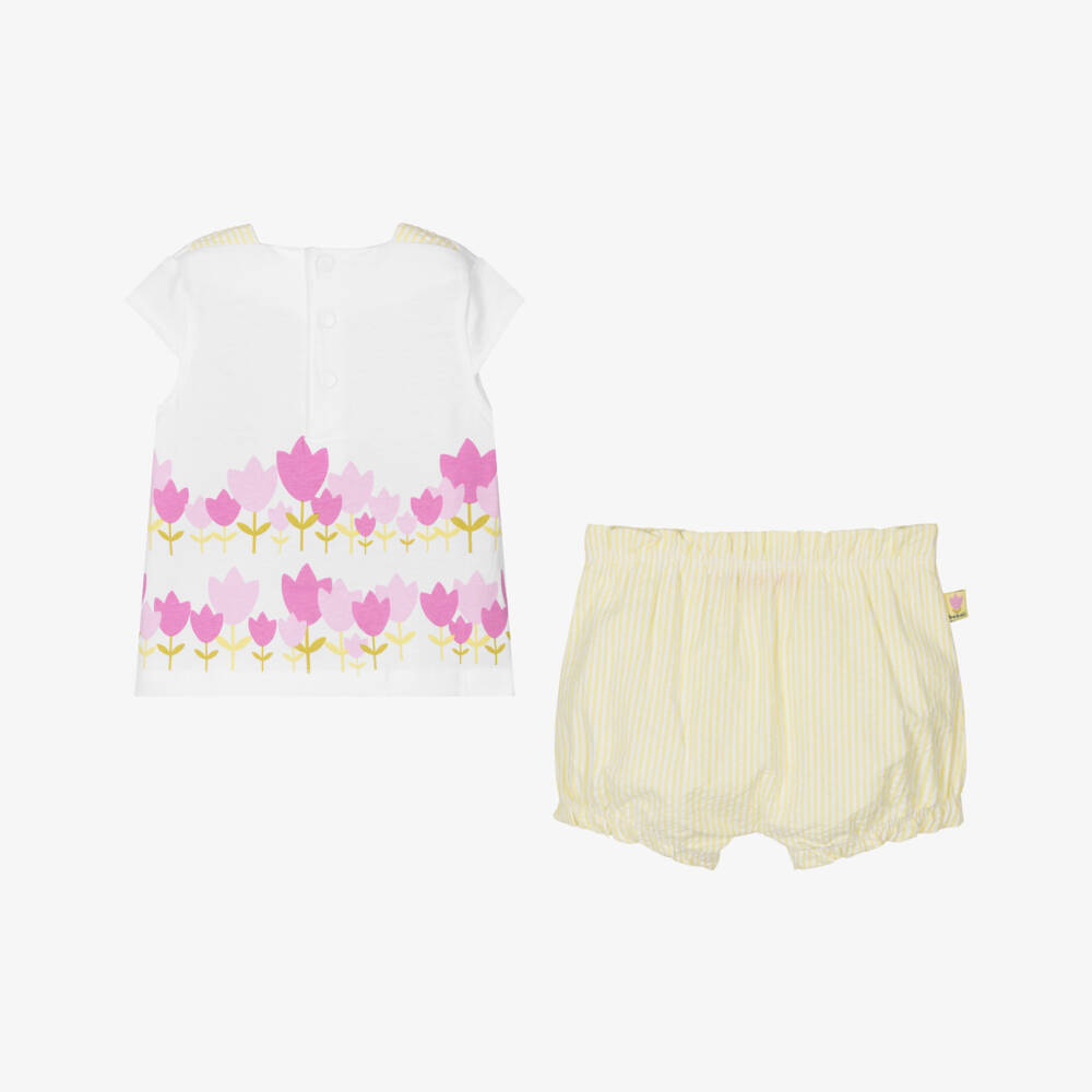 Boboli-Girls Sunny Seersucker Floral Ensemble | Childrensalon Outlet