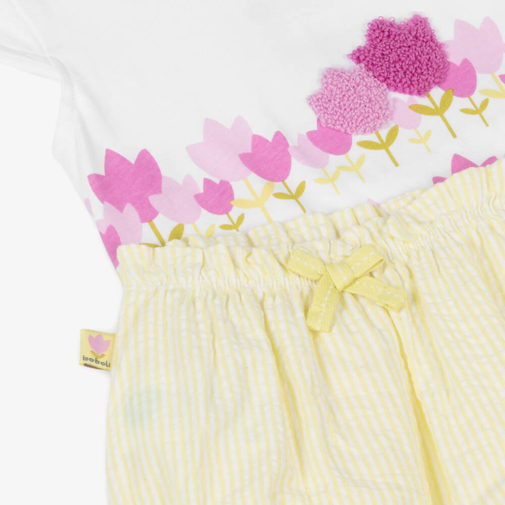 Boboli-Girls Sunny Seersucker Floral Ensemble | Childrensalon Outlet
