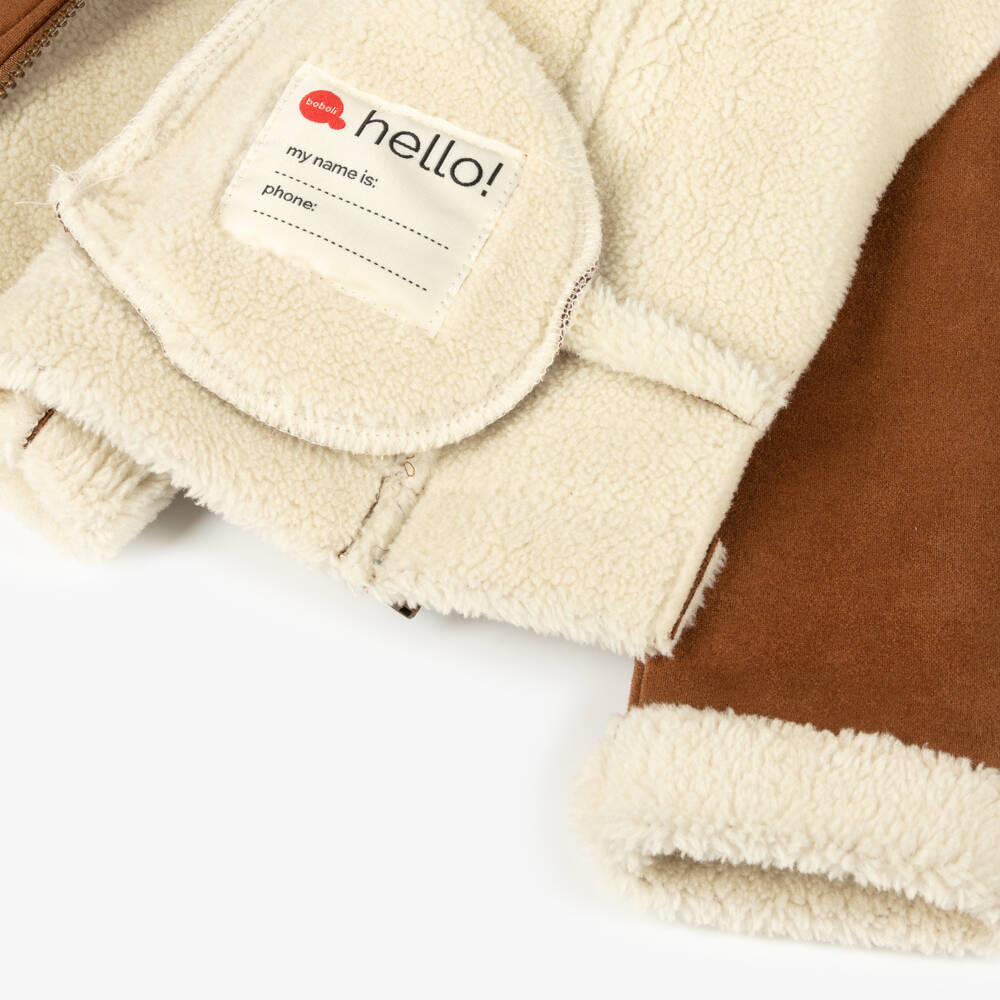 Boboli-Girls Tan Faux Shearling Coat | Childrensalon Outlet