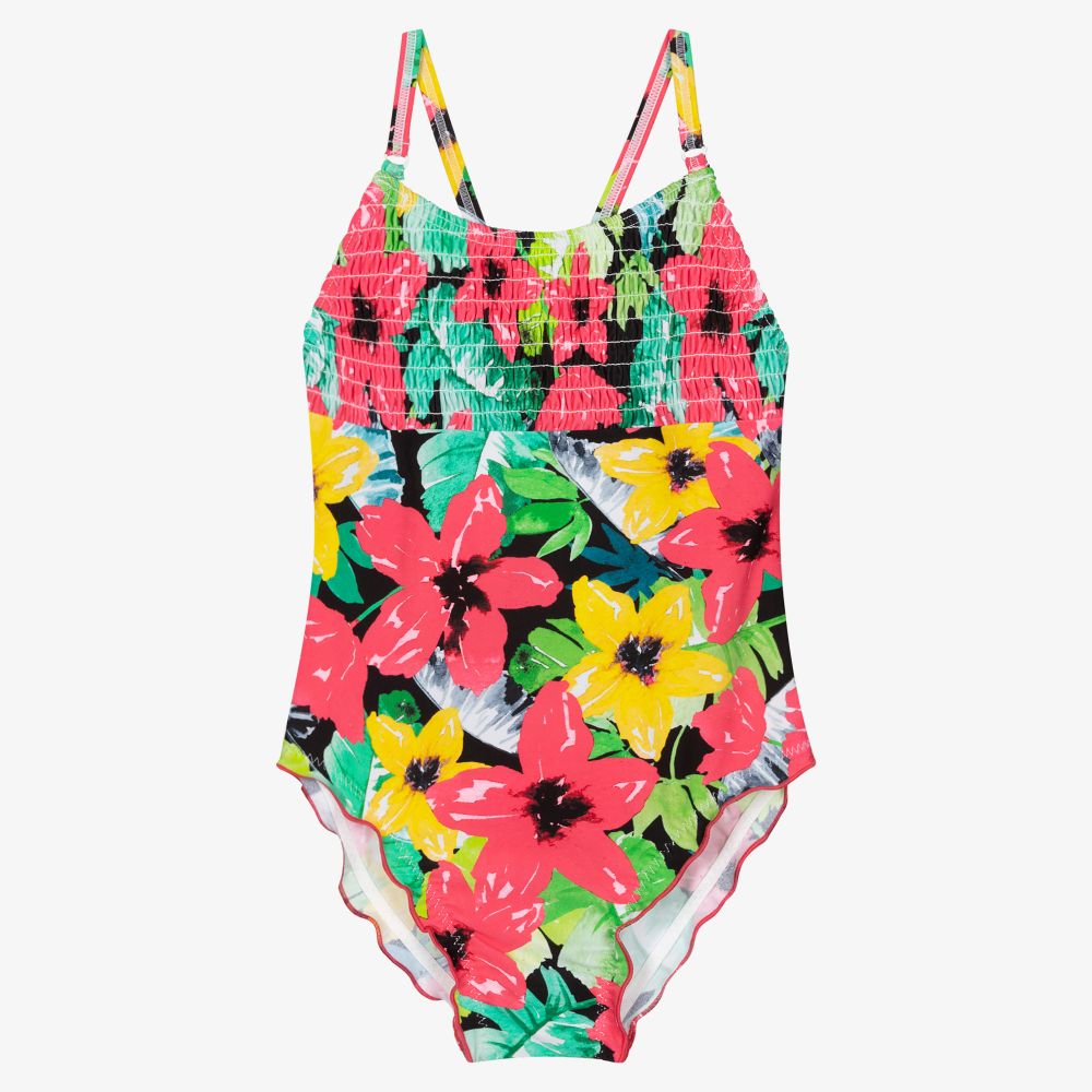 Boboli-Girls Tropical Floral Swimsuit | Childrensalon Outlet