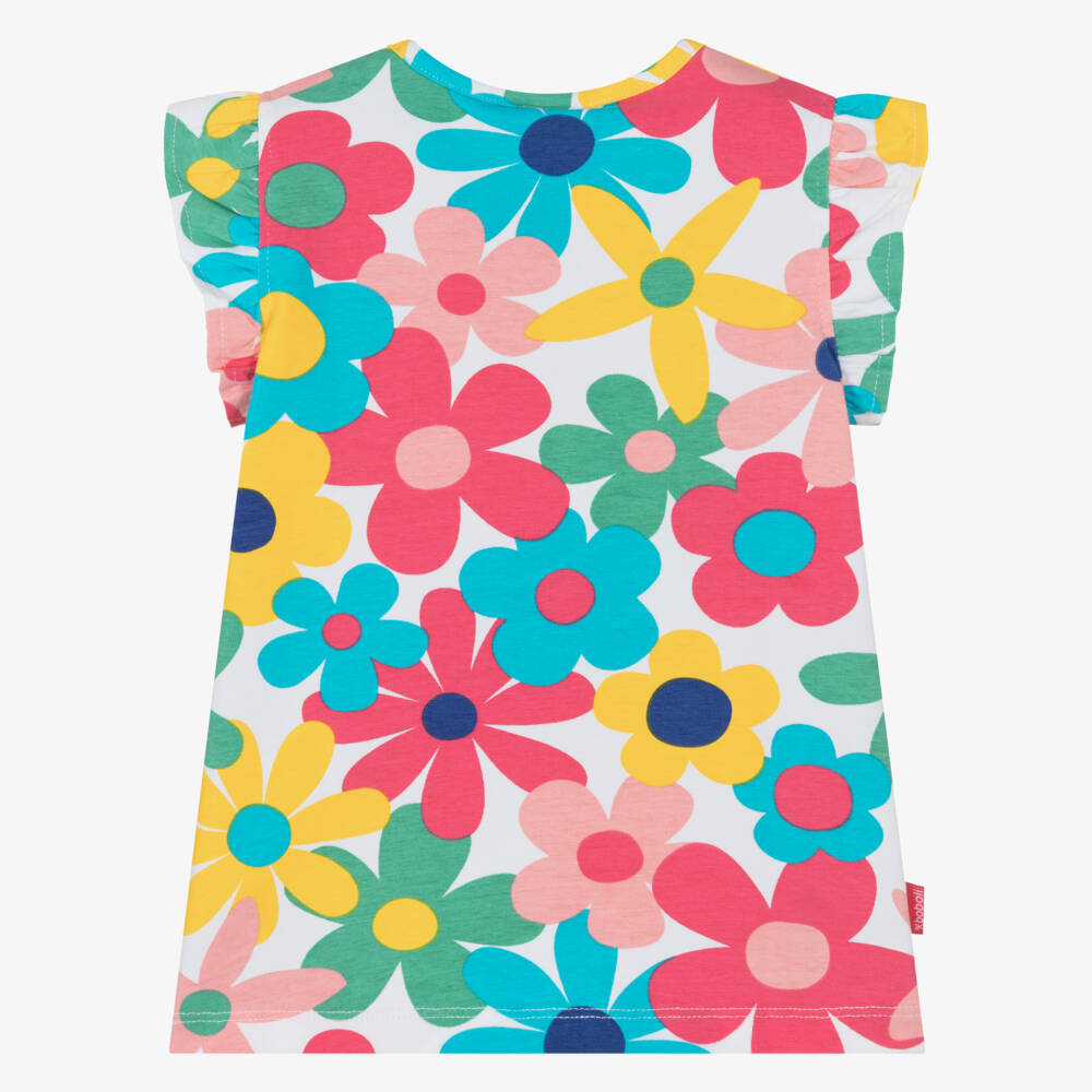 Boboli-Girls Vibrant Floral Cotton Tee | Childrensalon Outlet