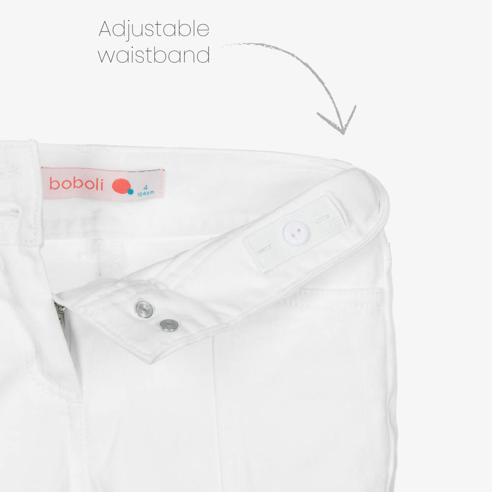 Boboli-Girls White Flared Jeans | Childrensalon Outlet