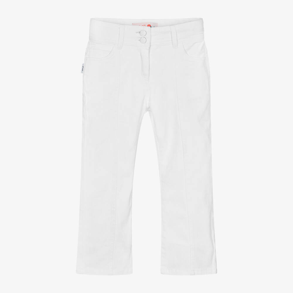 Boboli-Girls White Flared Jeans | Childrensalon Outlet