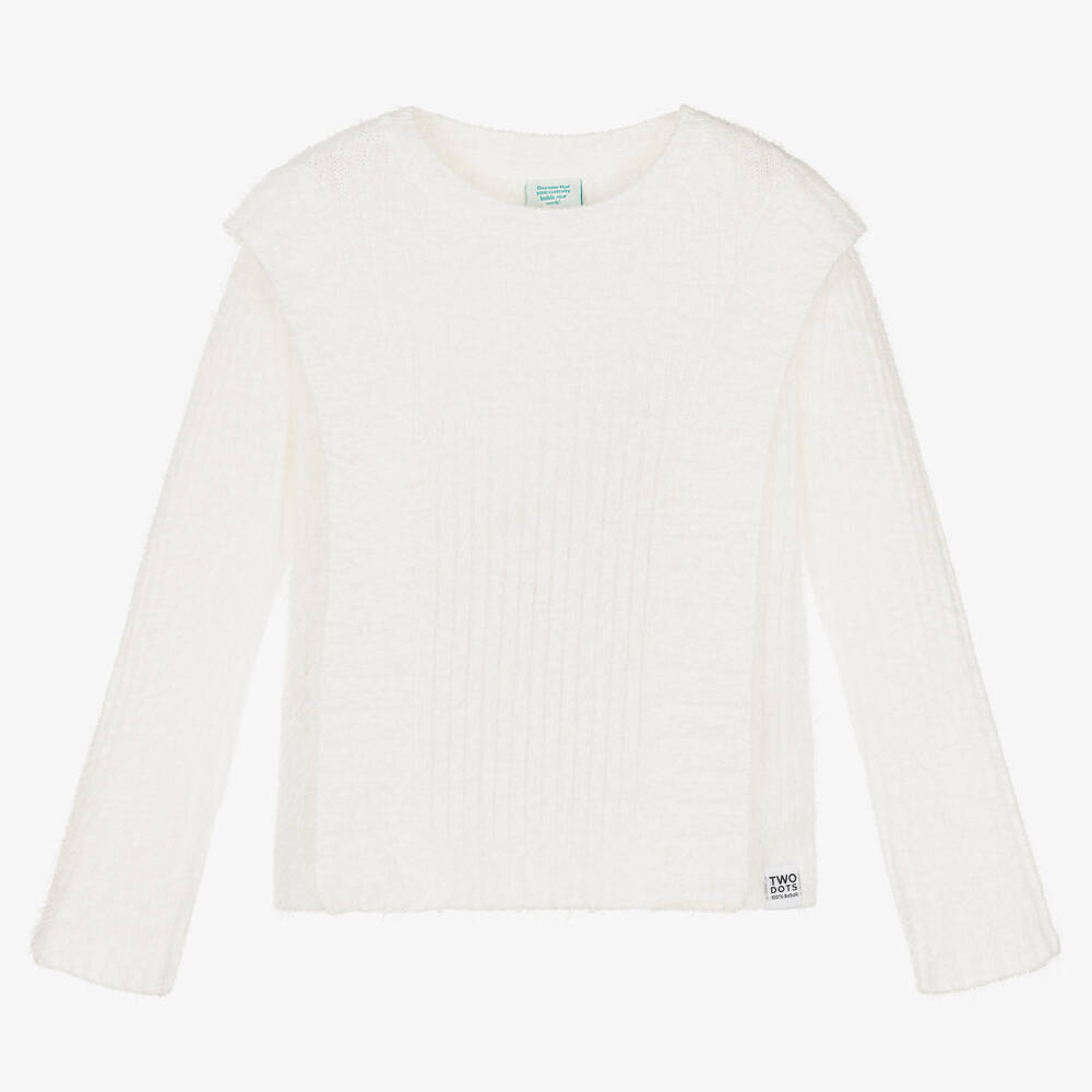 Boboli - Pull blanc duveteux Fille | Childrensalon