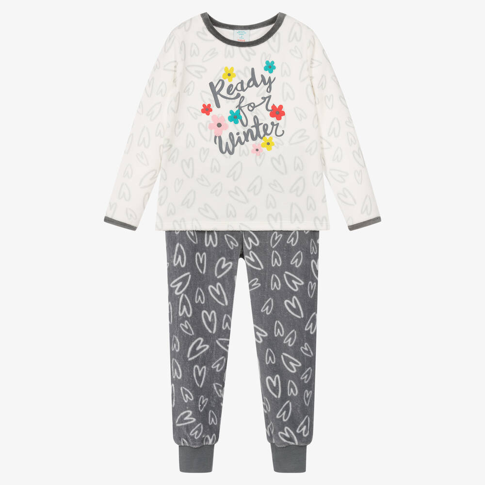 Boboli-Girls White & Grey Pyjamas | Childrensalon Outlet