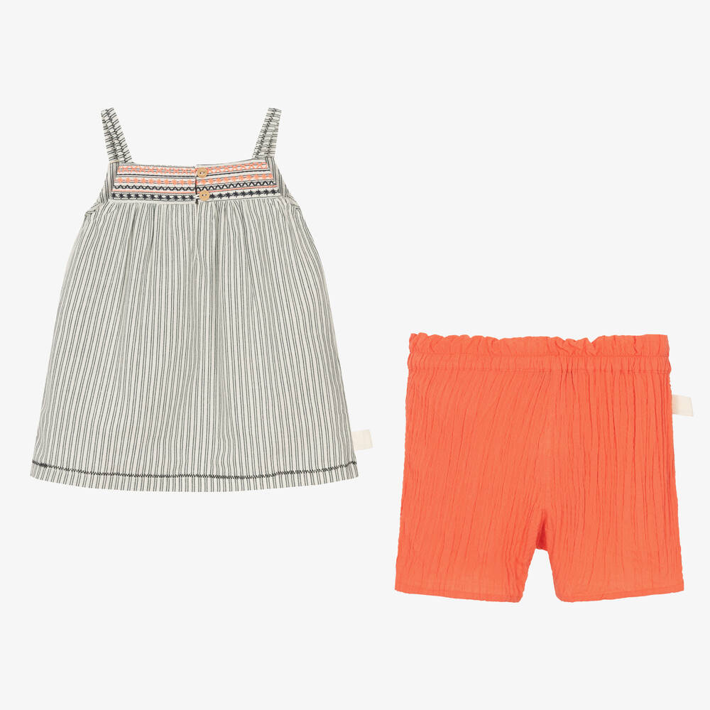 Boboli-Белый топ и розовые шорты | Childrensalon Outlet