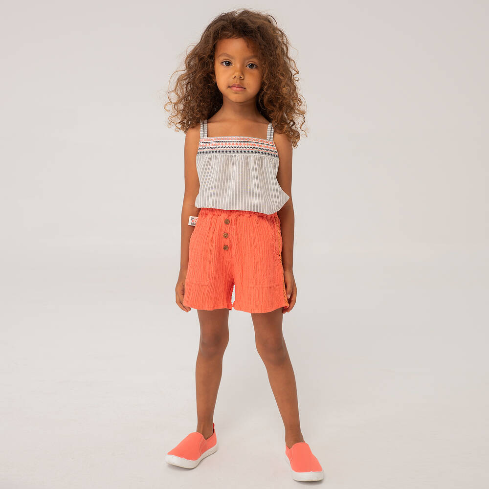 Boboli-Белый топ и розовые шорты | Childrensalon Outlet