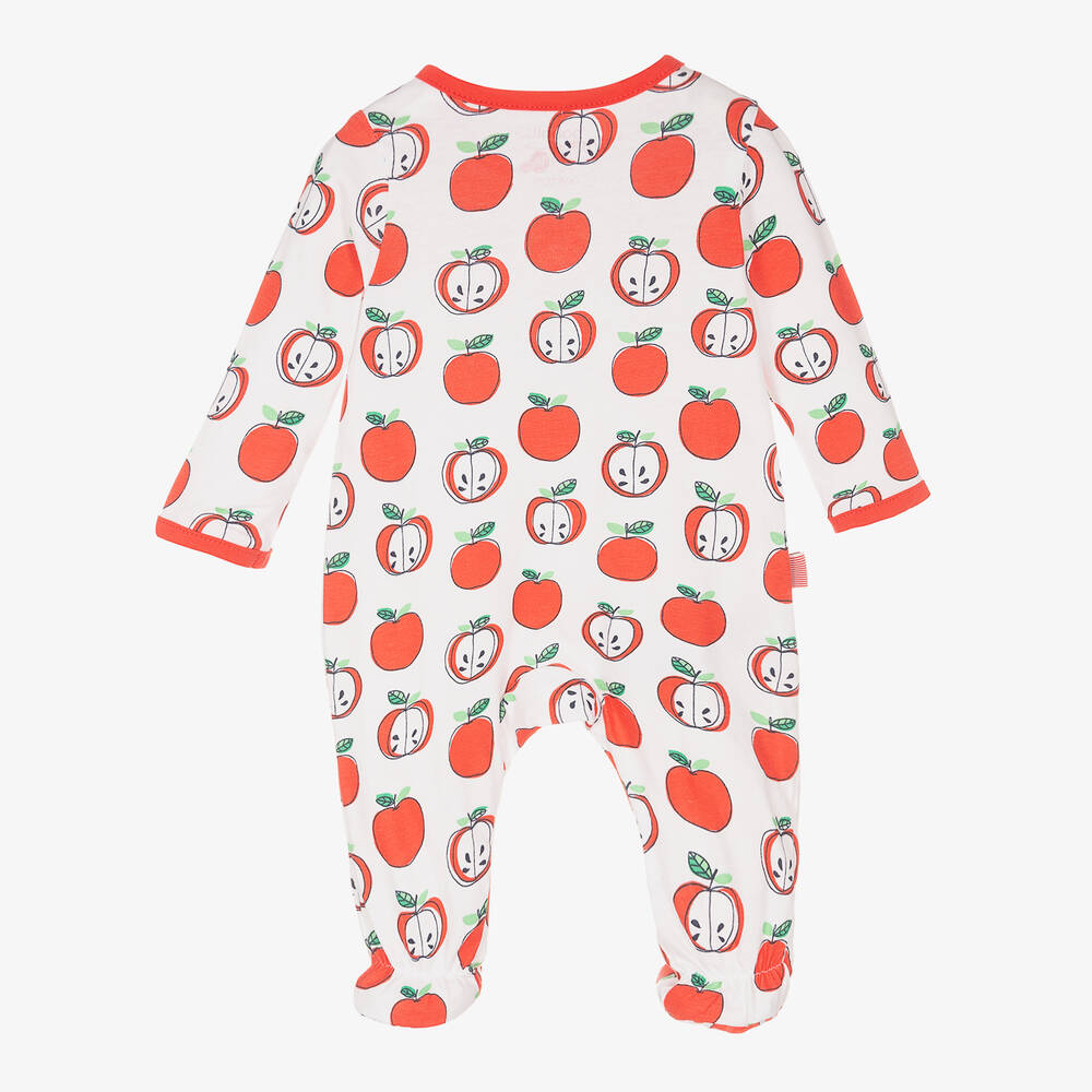 Boboli-Girls White & Red Cotton Apple Babygrow | Childrensalon Outlet