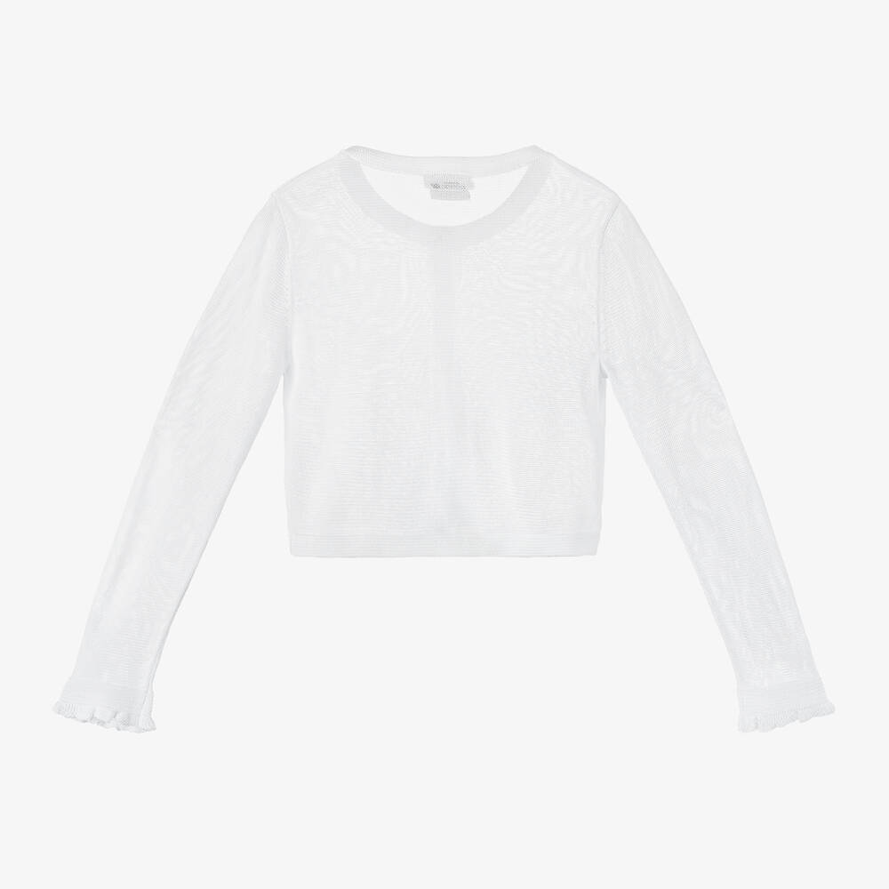 Boboli-Girls White Viscose Cardigan | Childrensalon Outlet