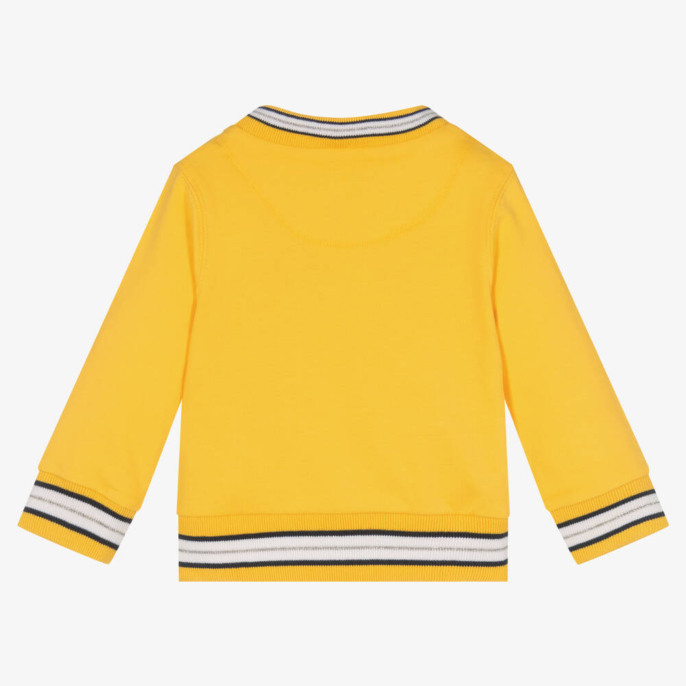 Boboli-Girls Yellow Cotton Daisy Zip-Up Top | Childrensalon Outlet